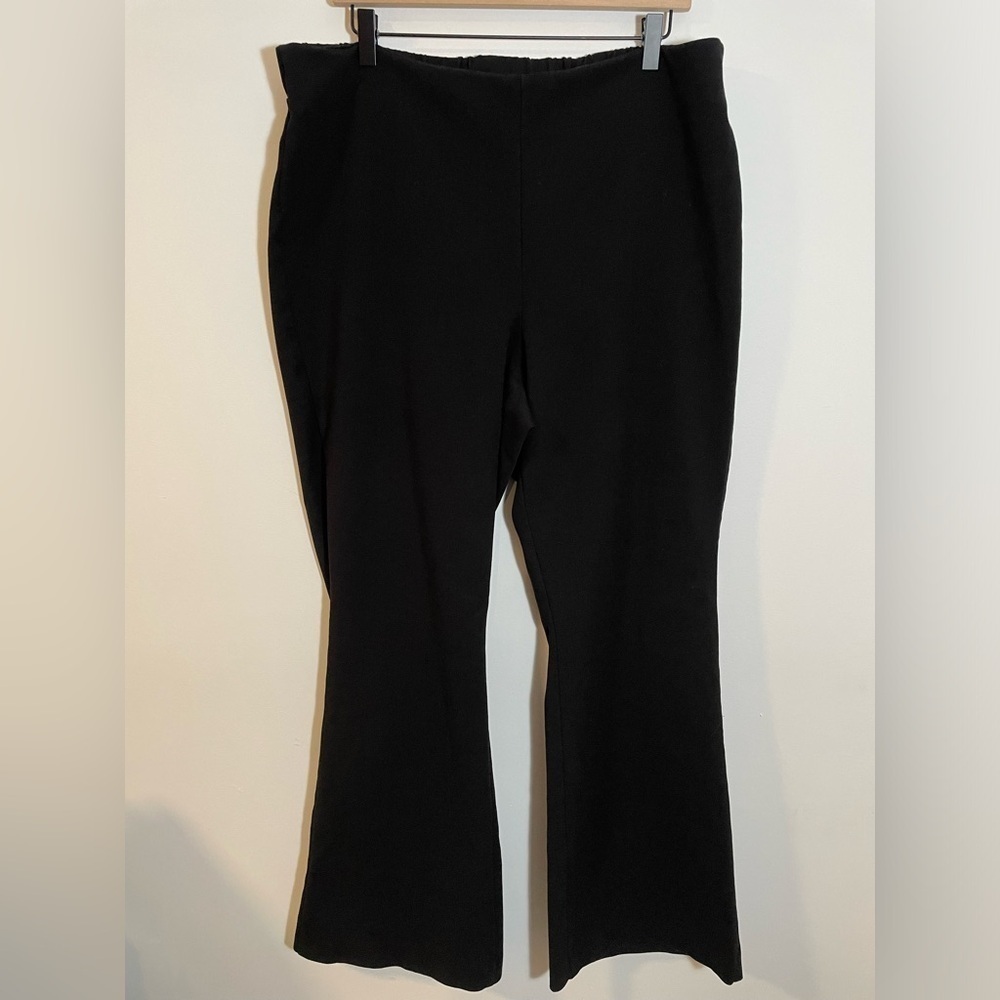KUT From The Kloth Black Stretch Pull On Pants, Size 18W Flare Leg Active Lounge